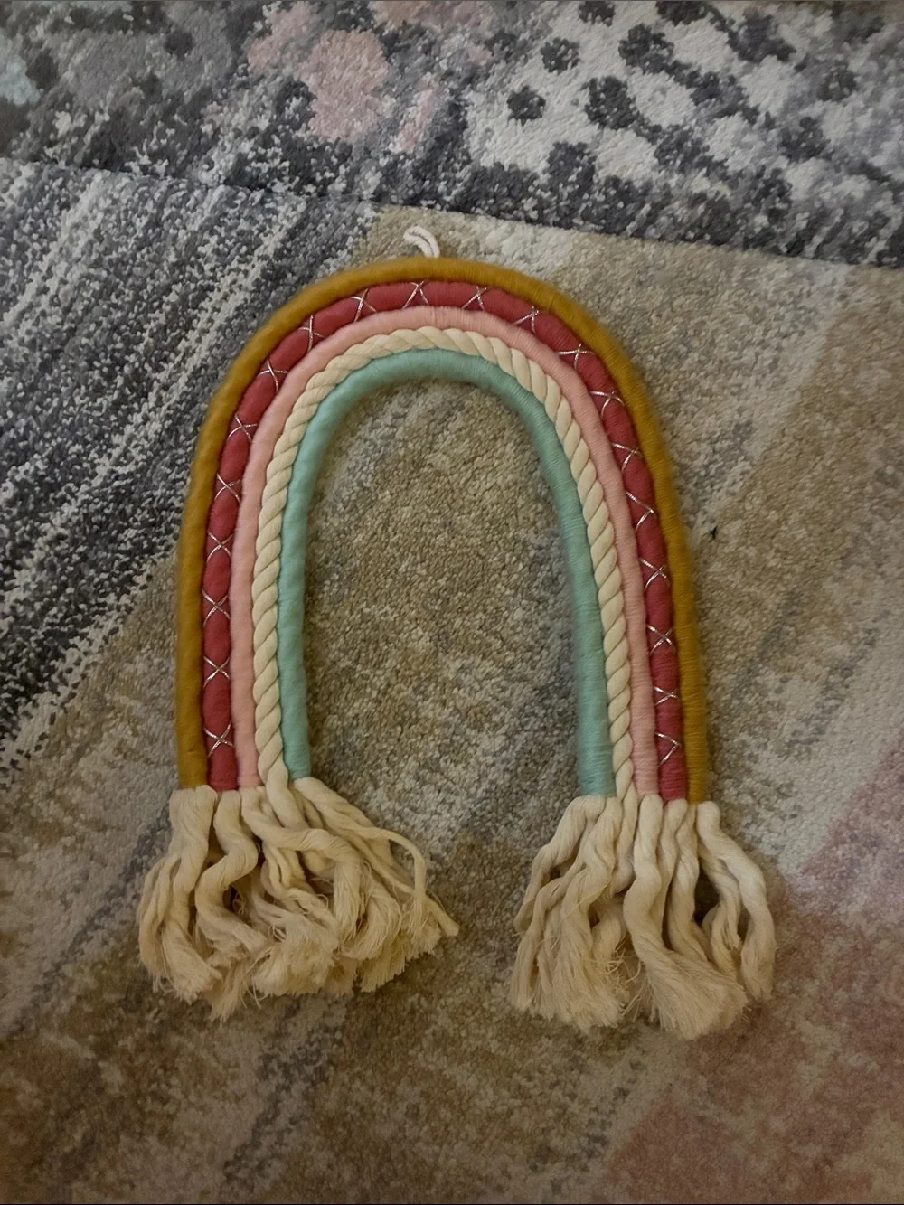 Target Multicolor Rope Rainbow Wall Hanging - Mustard, Pink, Mint, Cream